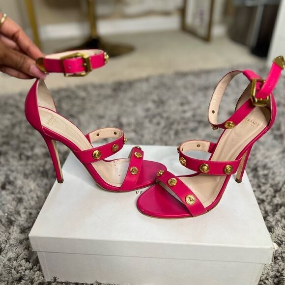 Versace pink and gold stud heels - Picture 1 of 7
